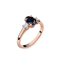 Verlobungsring Damen Rotgold Saphir