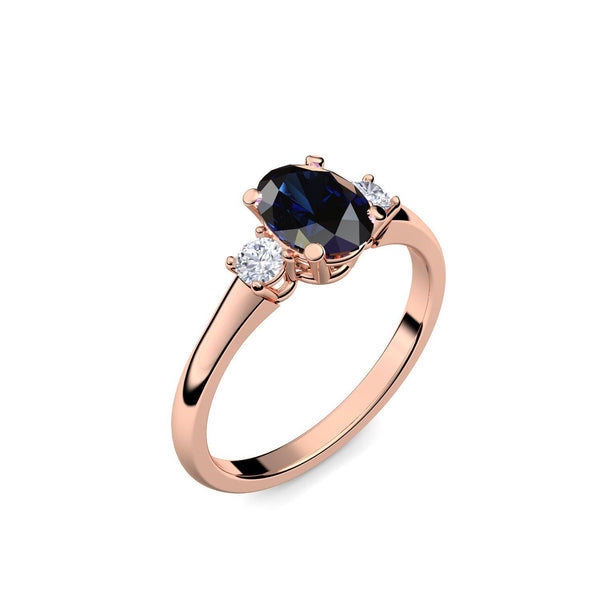 Verlobungsring Damen Rotgold Saphir