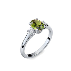 Verlobungsring Damen Weissgold Peridot