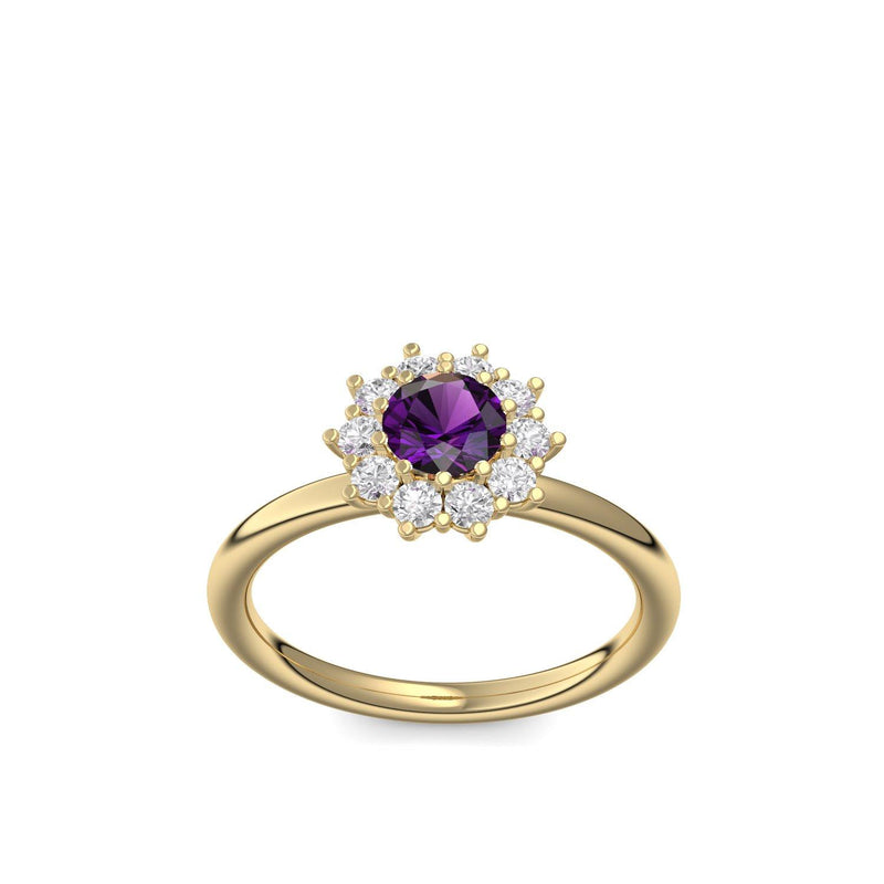 Verlobungsring Gelbgold Amethyst