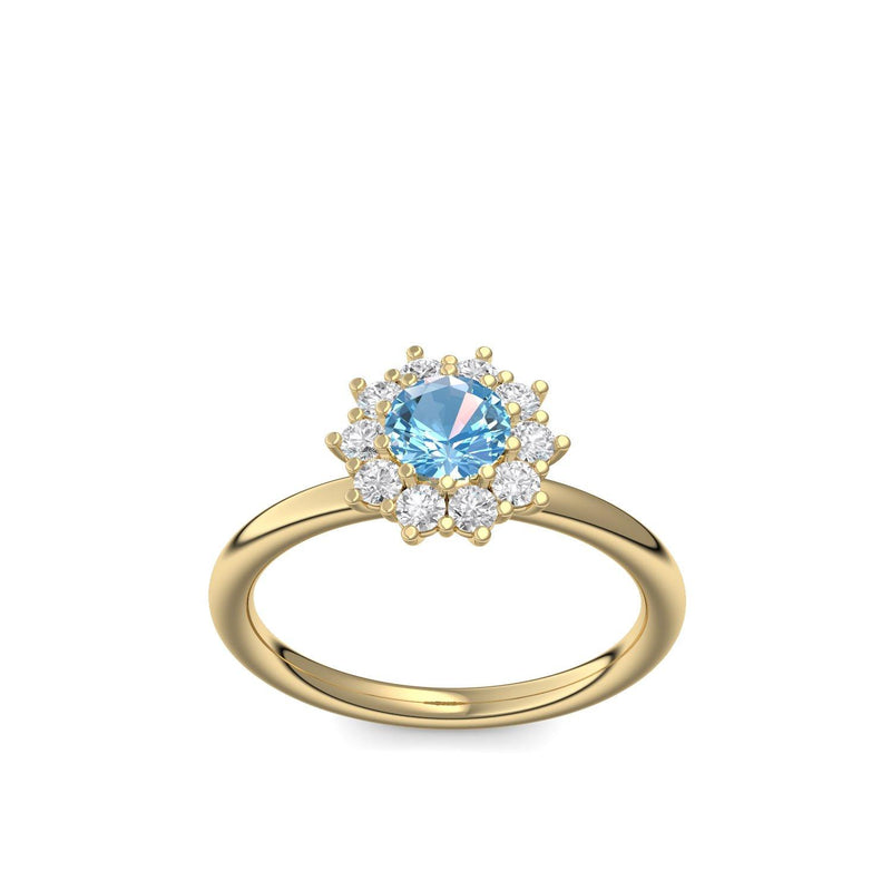 Verlobungsring Gelbgold Aquamarin