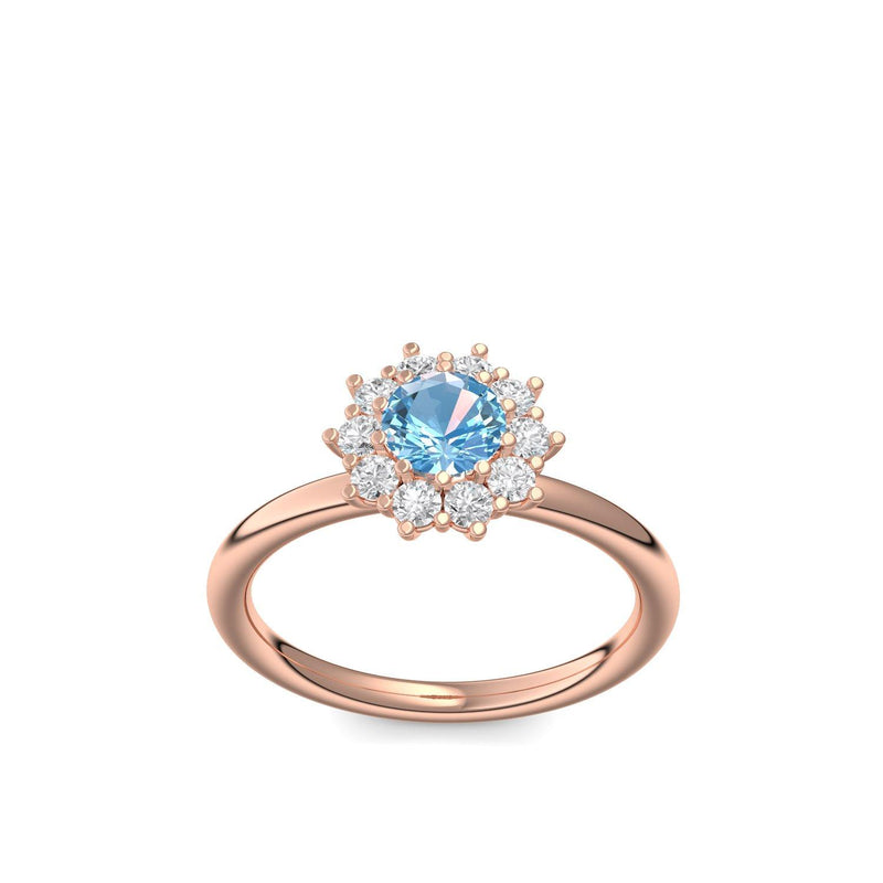 Verlobungsring Rosegold Aquamarin