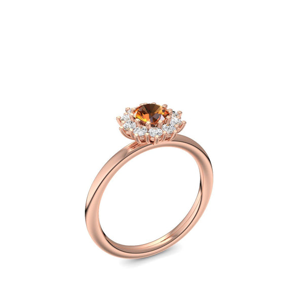 Verlobungsring Rosegold Citrin