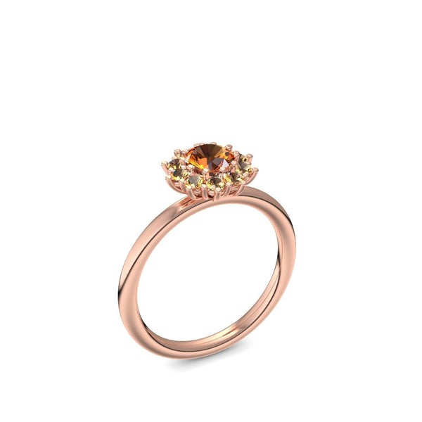 Verlobungsring Rosegold Citrin