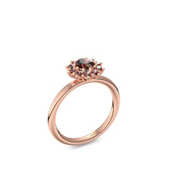 Verlobungsring Rosegold Granat