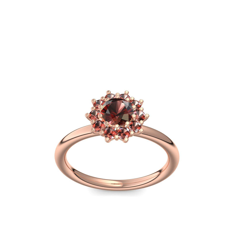 Verlobungsring Rosegold Granat