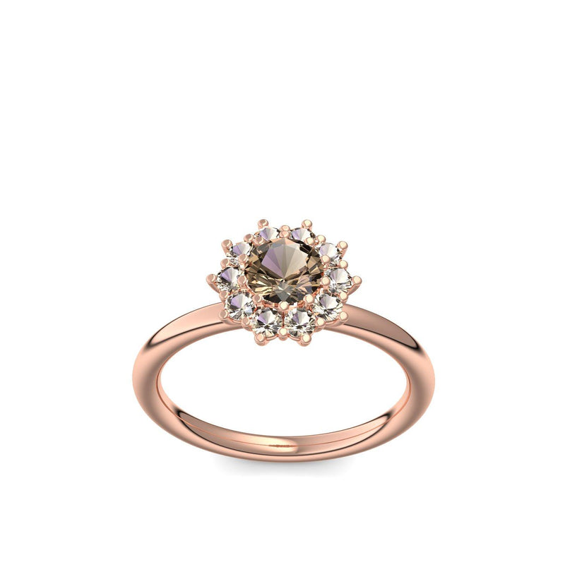 Verlobungsring Rosegold Rauchquarz