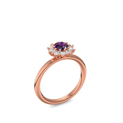 Verlobungsring Rotgold Amethyst