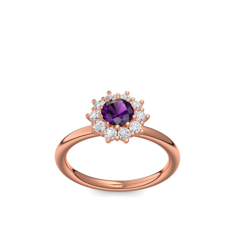 Verlobungsring Rotgold Amethyst