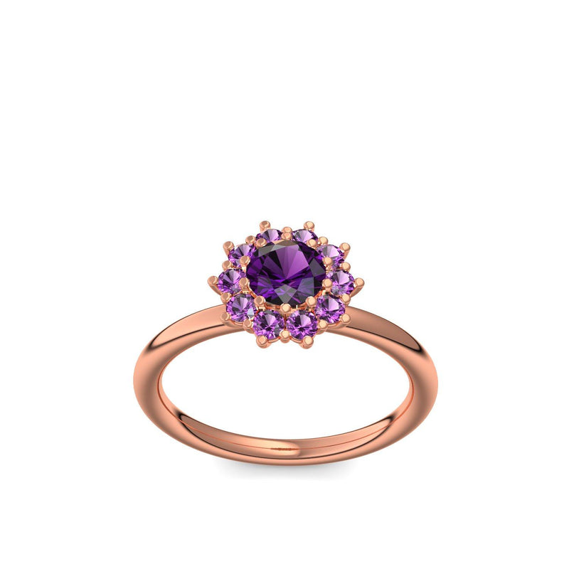 Verlobungsring Rotgold Amethyst