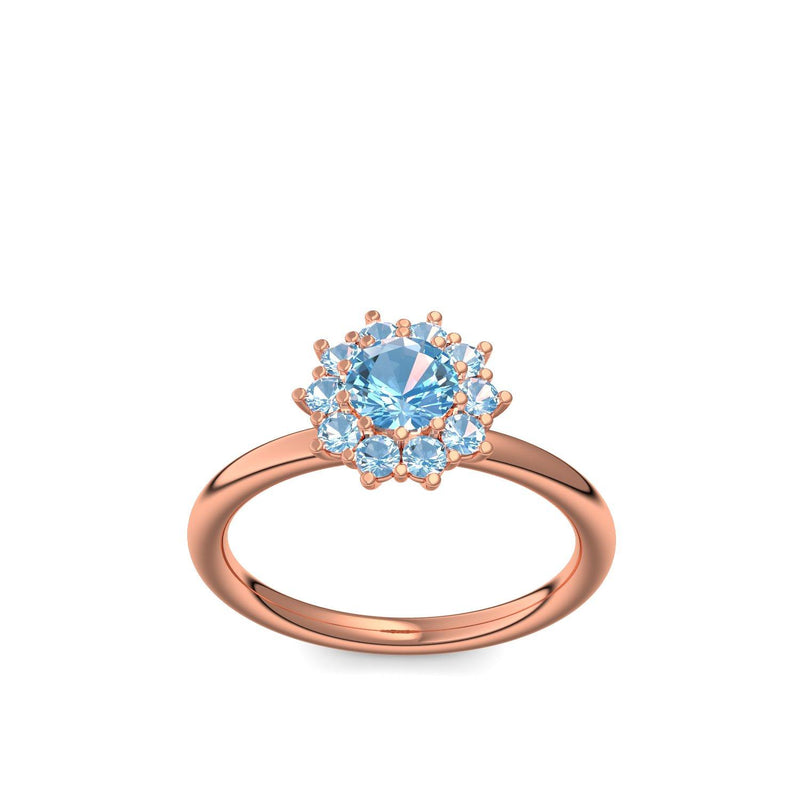 Verlobungsring Rotgold Aquamarin