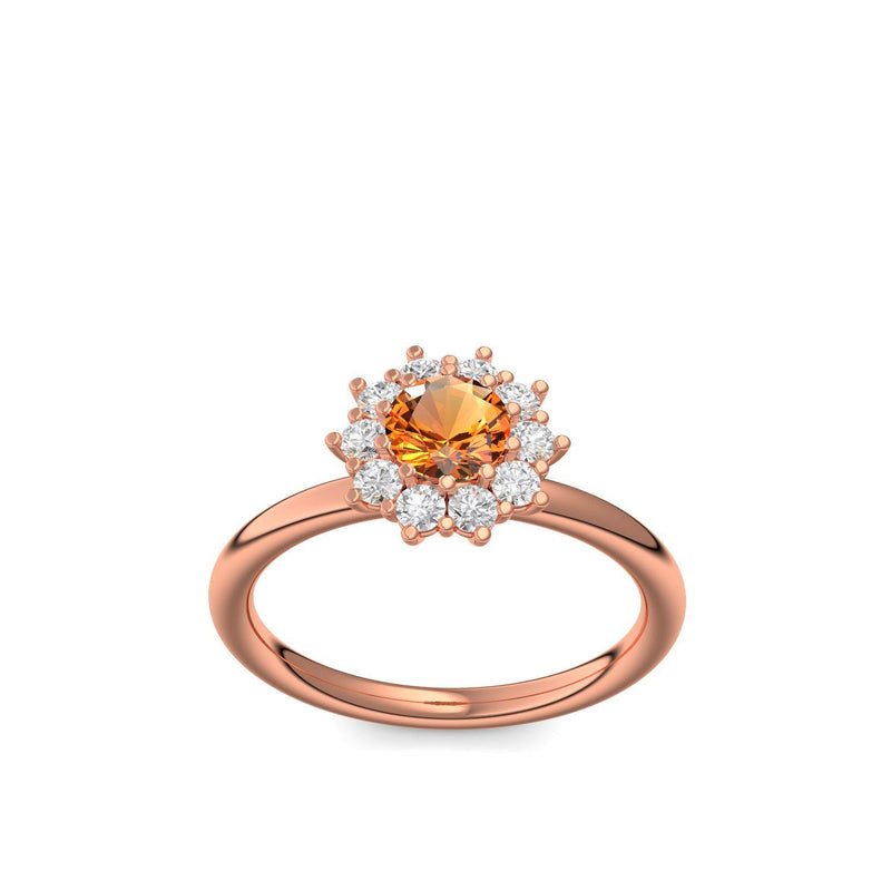 Verlobungsring Rotgold Citrin