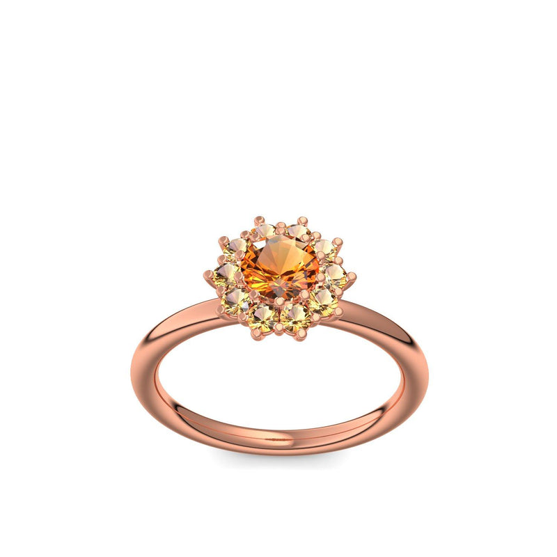 Verlobungsring Rotgold Citrin