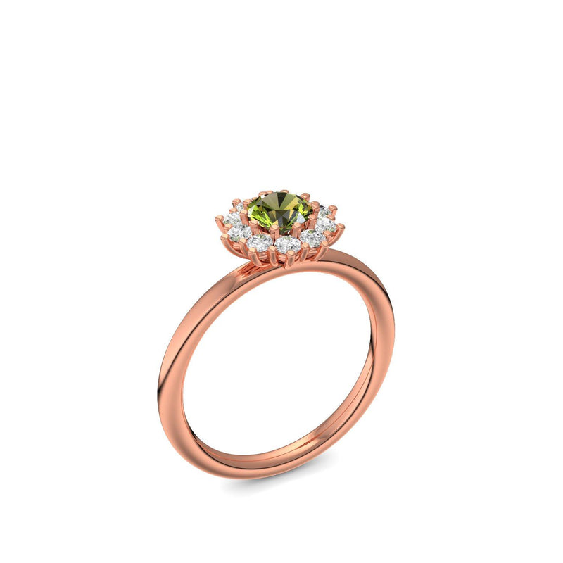 Verlobungsring Rotgold Peridot