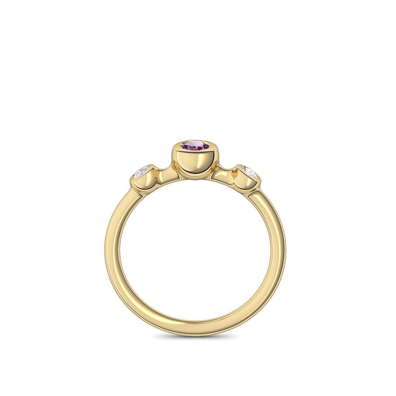 Verlobungsring Schlicht Gelbgold Amethyst