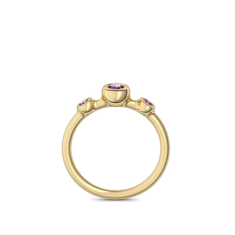 Verlobungsring Schlicht Gelbgold Amethyst