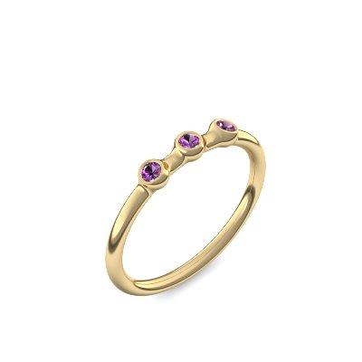 Verlobungsring Schlicht Gelbgoldvergoldet Amethyst