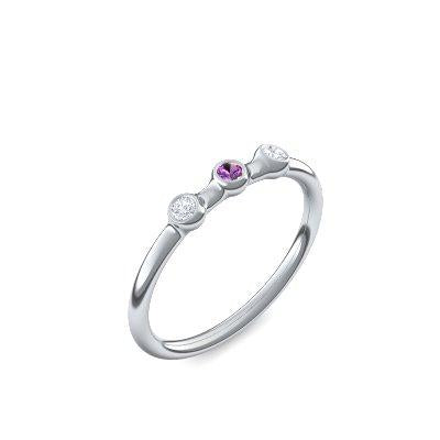 Verlobungsring Schlicht Platin Amethyst