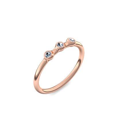 Verlobungsring Schlicht Rosegold Blautopas