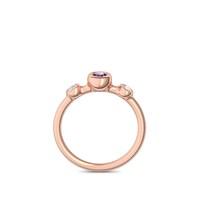 Verlobungsring Schlicht Rotgold Amethyst