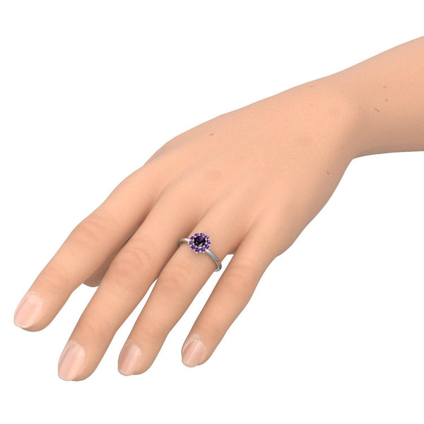 Verlobungsring Silber Amethyst