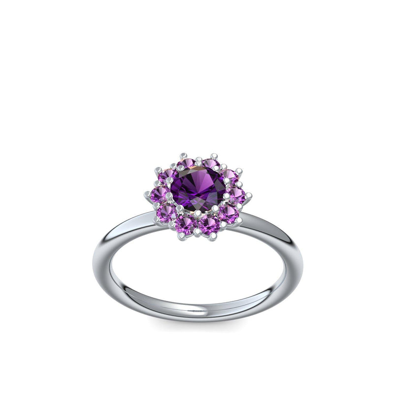 Verlobungsring Weissgold Amethyst