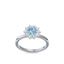 Verlobungsring Weissgold Aquamarin