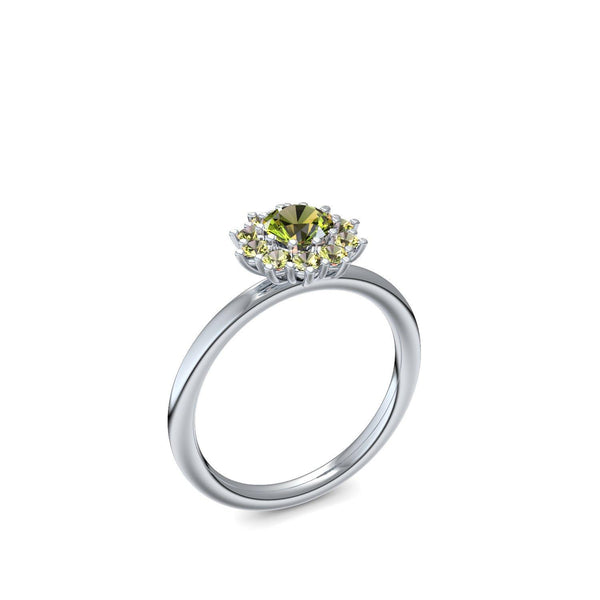 Verlobungsring Weissgold Peridot