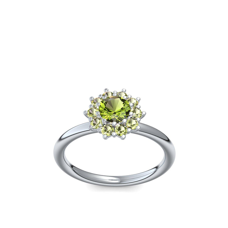 Verlobungsring Weissgold Peridot