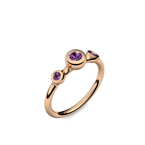 Verlobungsringe Rosegoldvergoldet Amethyst